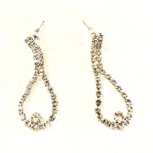 NWOT. Rhinestone earrings. Bride. Formal. Bridesmaid. Prom. Party.